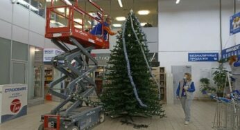 Магілёўскія гандлёвыя сеткі пачалі ўпрыгожвацца да Калядаў – фота