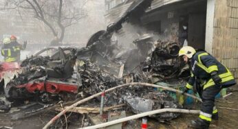 Падзенне верталёта на дзіцячы садок пад Кіевам – загінула кіраўніцтва МУС, а ўсяго 18 чалавек, трое з іх дзеці