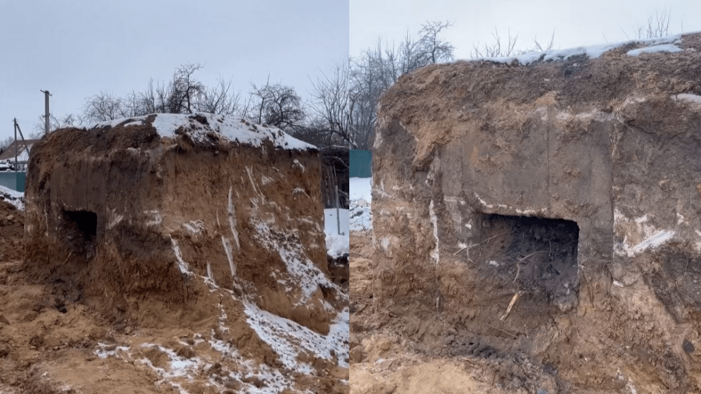 Падчас дарожных работ у Магілёве адкапалі нямецкі бронекаўпак часоў вайны