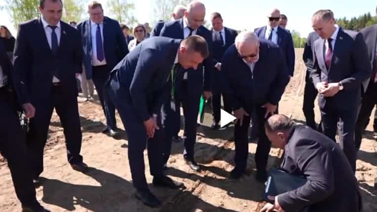 Министру сельского хозяйства пришлось подобострастно рыть руками землю в Костюковичах