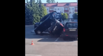 Незвычайнае ДТЗ у Бабруйску – відэа